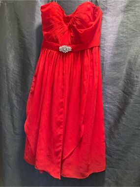 Milano Formals Red Satin Cocktail Dress Size XL/L